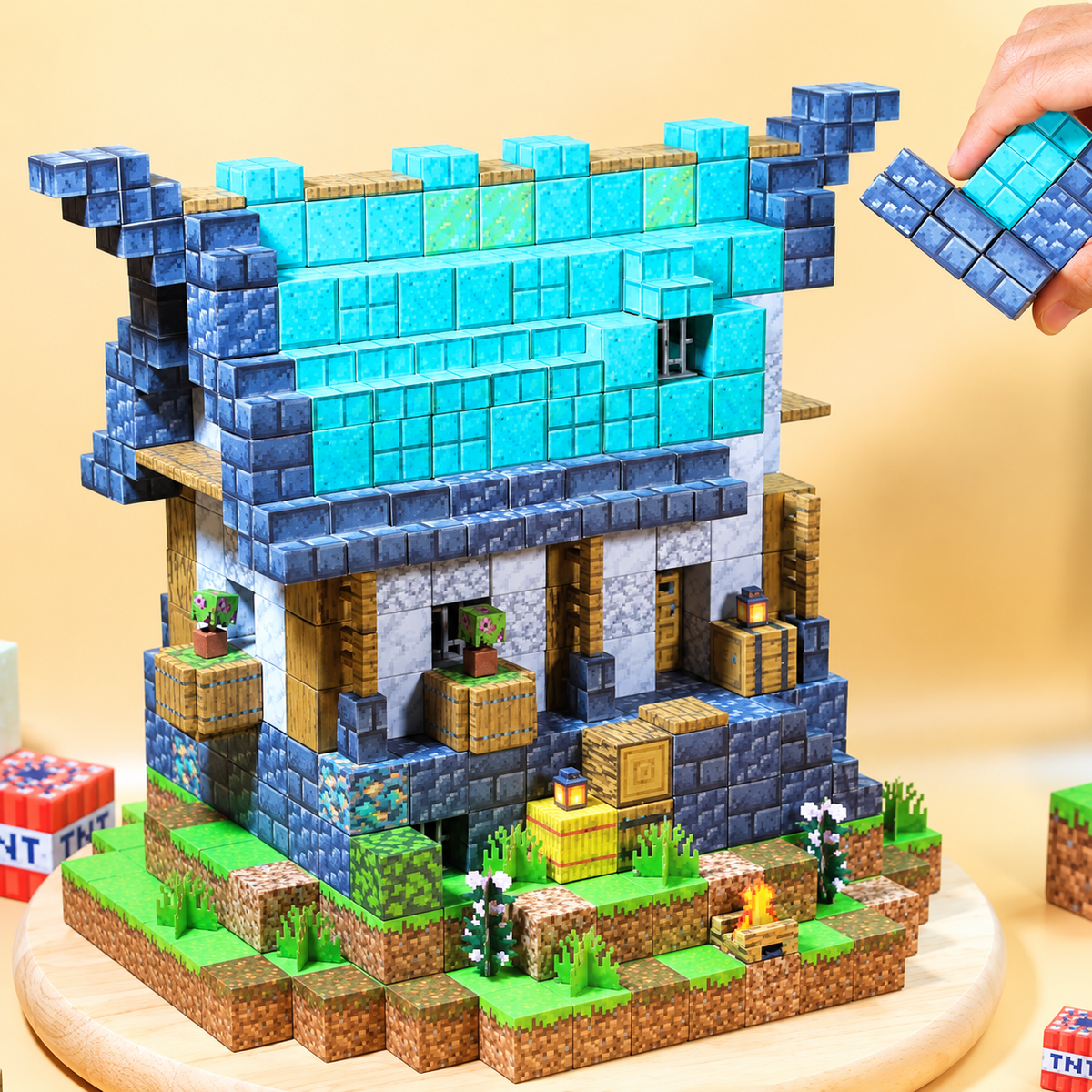 Pixel magnetic blocks