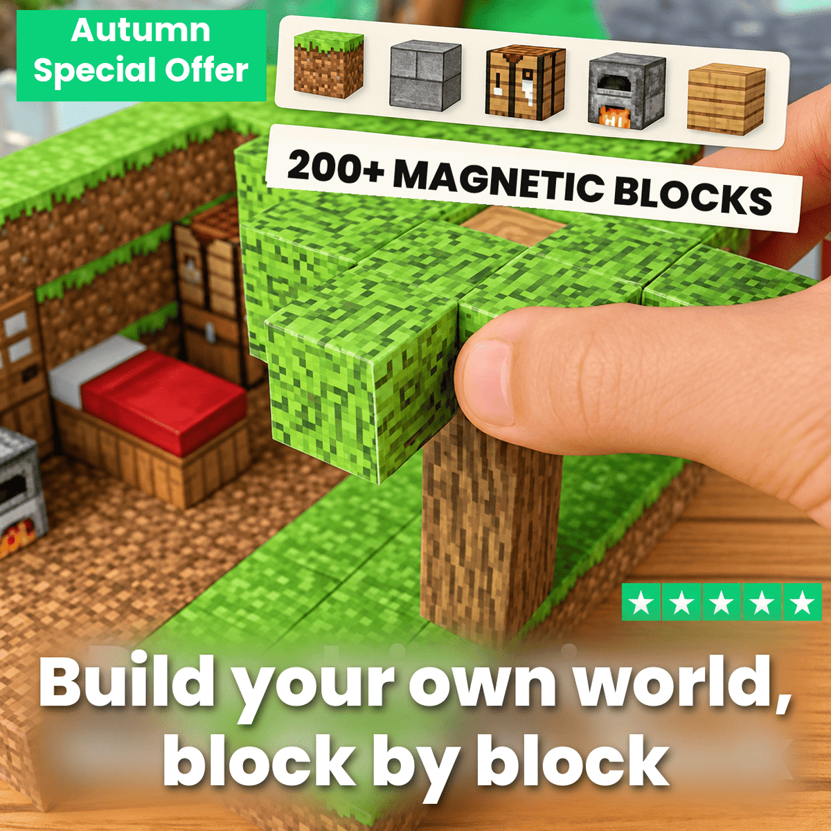 Pixel magnetic blocks